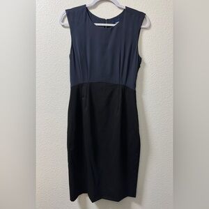 J. Crew Sheath Dress Silk Wool Back Slit Side Zip Stretch Sleeveless Womens 6